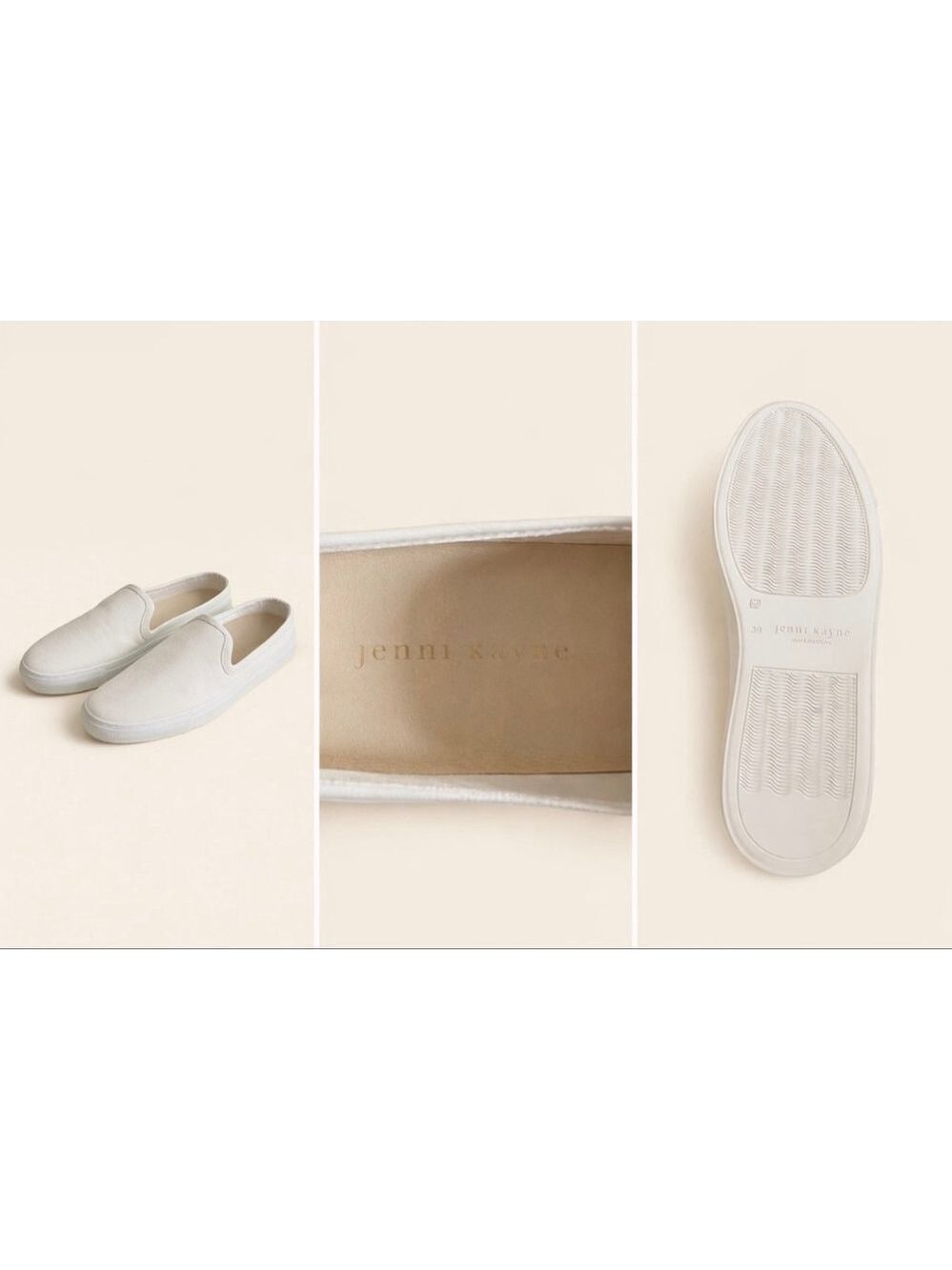 New Jenni Kayne White Slip-On Sneakers 39